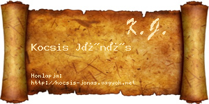Kocsis Jónás névjegykártya